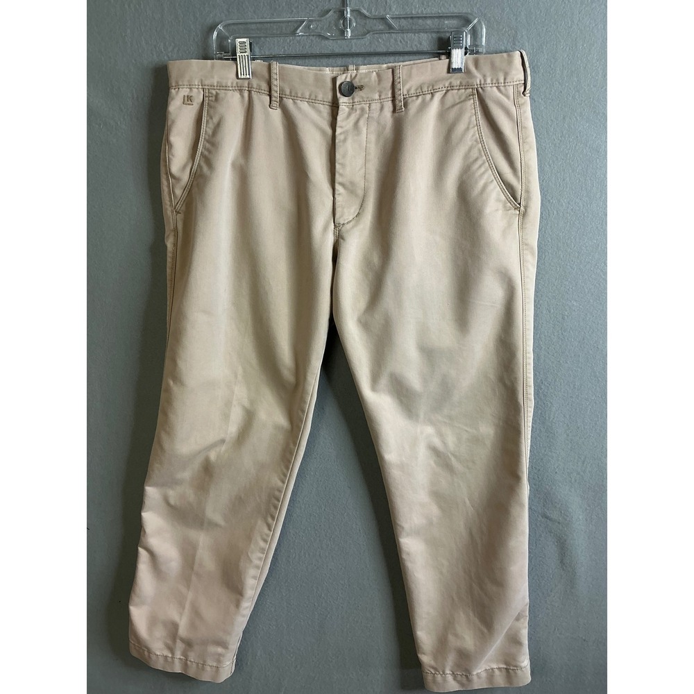 Haggar Pants Men's 36 Life‎ Khaki Slim Fit Cropped Chino Pants